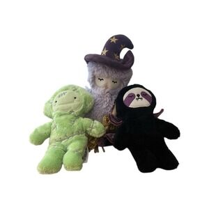 Slumberkins Plush Lot Of 3 Halloween Witch Mummy Vlad Sloth 6"